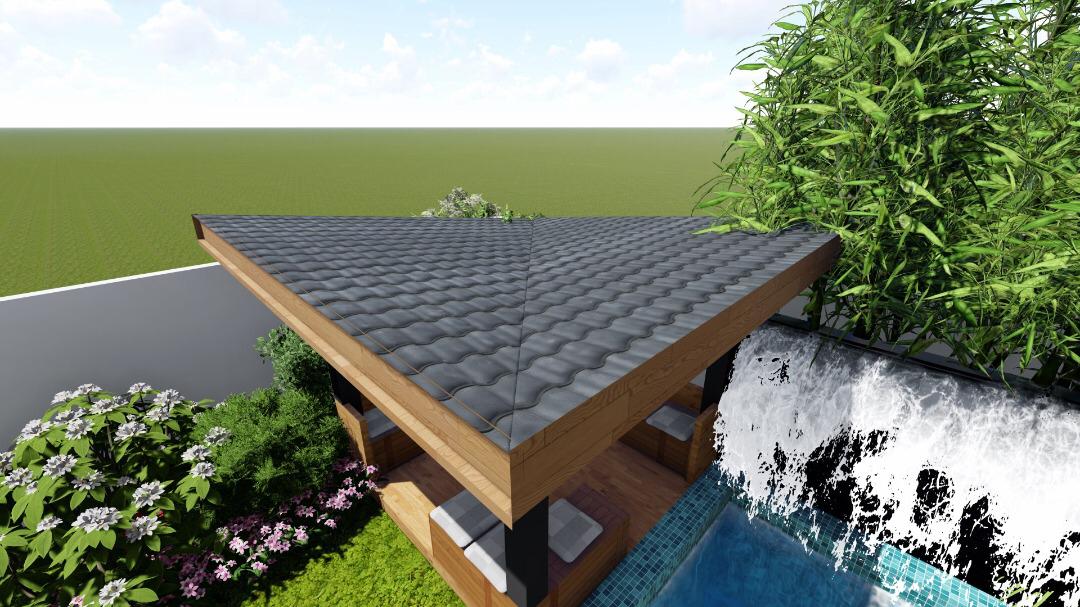 طرح سه بعدی سقف شیبدار هفتی شینگل